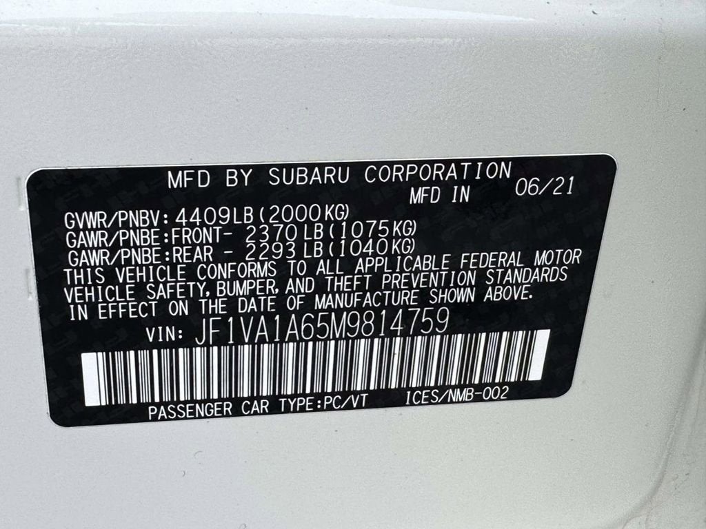 2021 Subaru WRX Base