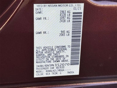 2023 Nissan Altima 2.5 SV