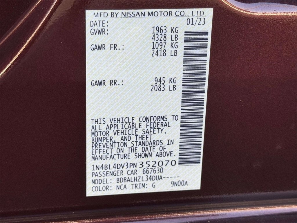 2023 Nissan Altima 2.5 SV