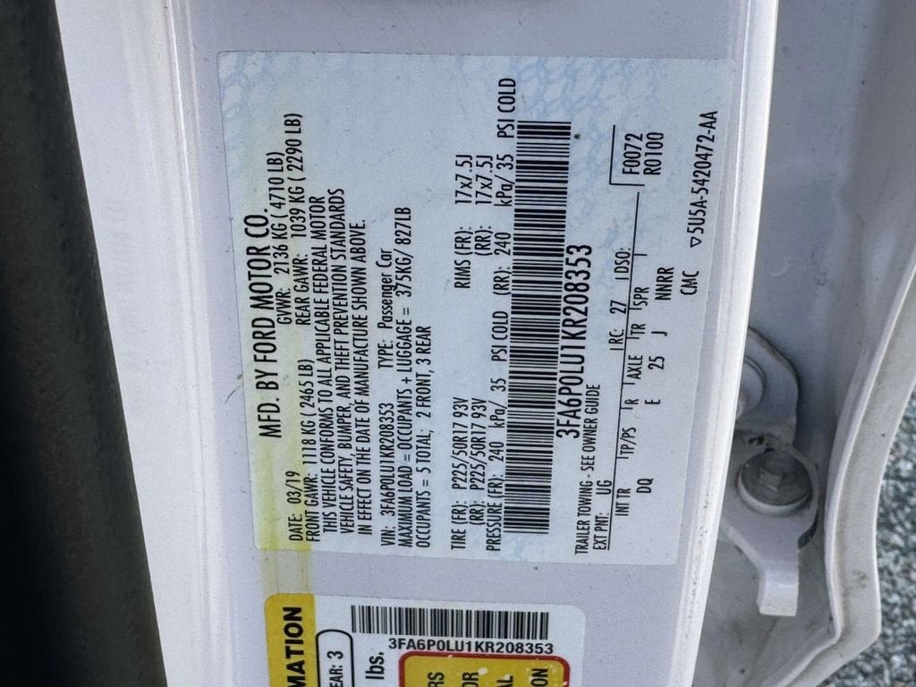 2019 Ford Fusion Hybrid SE