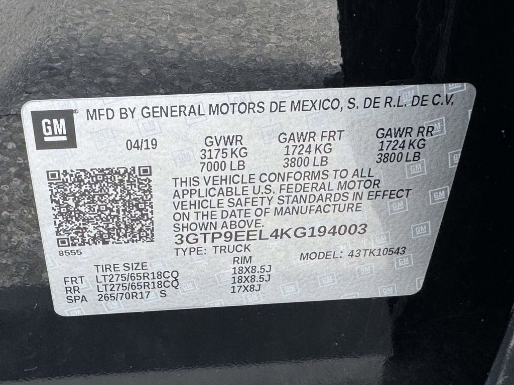 2019 GMC Sierra 1500 AT4