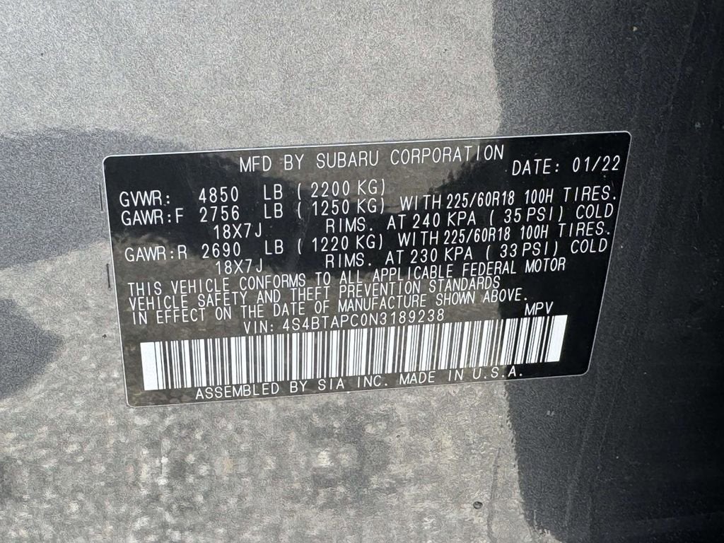 2022 Subaru Outback Touring