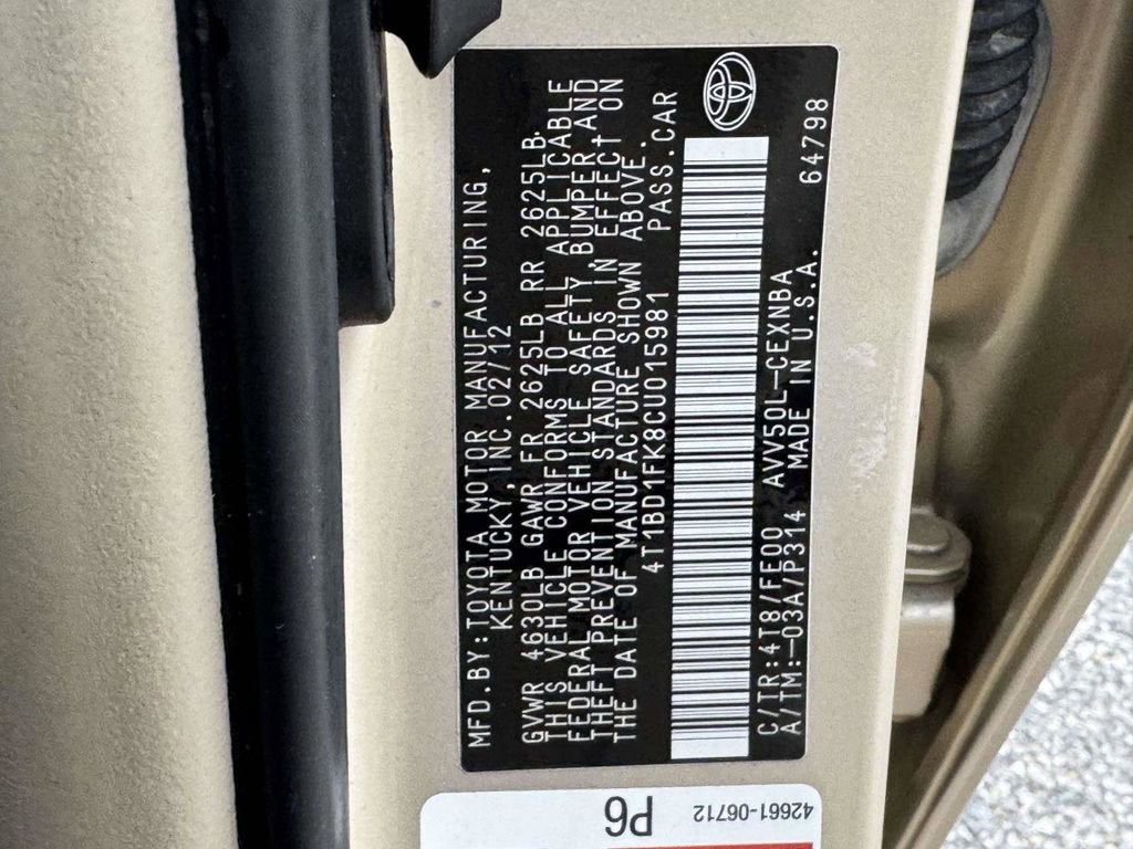 2012 Toyota Camry Hybrid LE