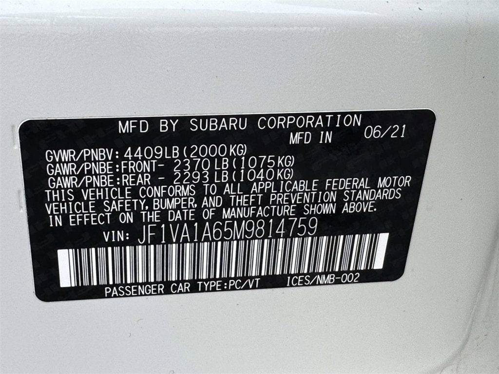 2021 Subaru WRX Base