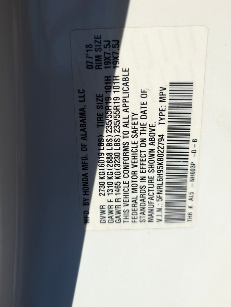 2019 Honda Odyssey Elite