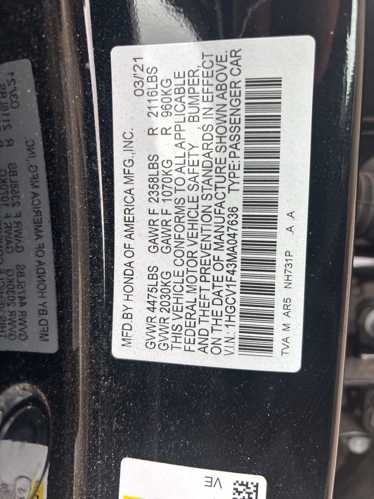 2021 Honda Accord Sedan Sport SE
